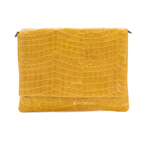 Leather Full Croc Print Clutch with Flap ITAC01292